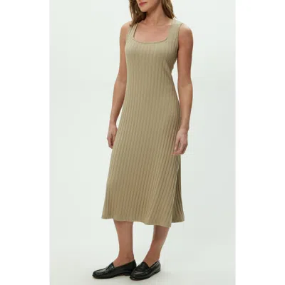 Michael Stars Sofia Wide Rib Sleeveless Cotton Blend Knit Midi Dress In Multi