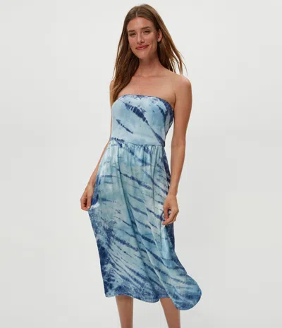 Michael Stars Solange Satin Double Dye Midi Dress In Multi