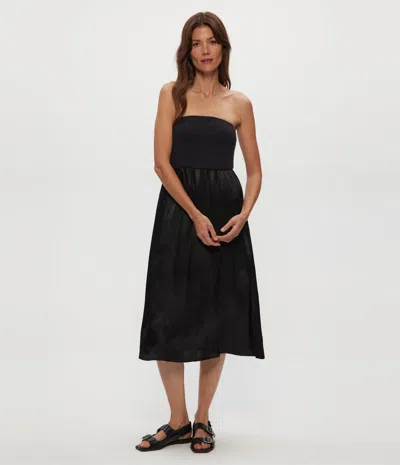 Michael Stars Skyler Strapless Midi Dress In Black