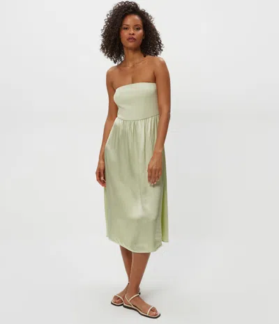 Michael Stars Solange Satin Midi Dress In Green
