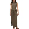 Michael Stars Solange Tie Waist Dress In Dolma In Green