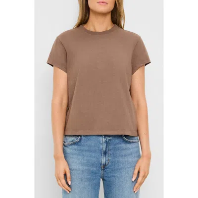 Michael Stars Solene Boxy Crewneck T-shirt In Brown
