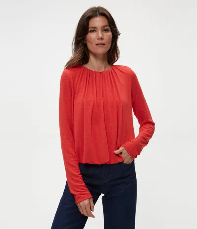 Michael Stars Sona Bubble Top In Cherry