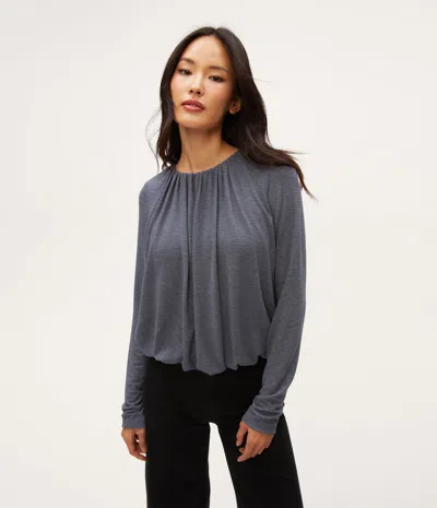 Michael Stars Sona Bubble Top In Heather Nocturnal