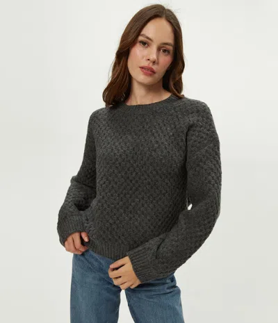 Michael Stars Sophia Honeycomb Stitch Sweater In Gray