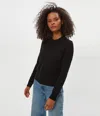 Michael Stars Sophie Crewneck Cashmere Sweater In Black