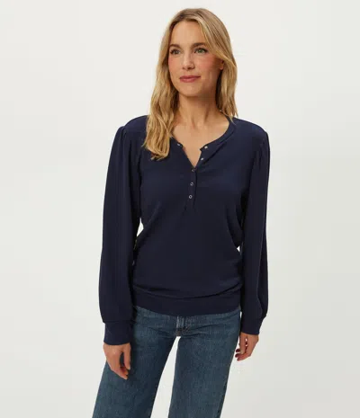 Michael Stars Sophy Thermal Henley In Black