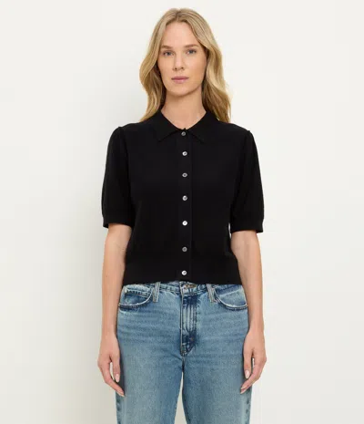 Michael Stars Sparrow Button Up Top In Black