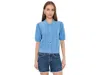 Michael Stars Sparrow Button-up Collared Top In Blue
