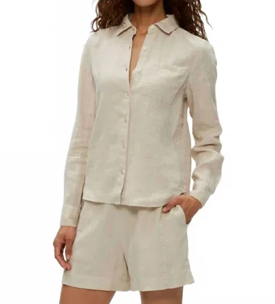 Michael Stars Spencer Button Down Shirt In Wind Chime In Neutral