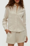 Michael Stars Spencer Linen Button-up Shirt In Windchime