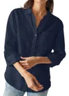 MICHAEL STARS SPENCER LINEN SHIRT IN NOCTURNAL