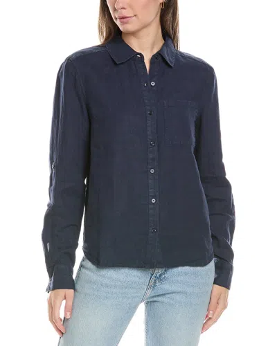 MICHAEL STARS SPENCER POCKET BUTTON-DOWN LINEN SHIRT