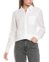 Michael Stars Spencer Linen Button Down Top In White