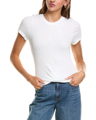 Michael Stars Stella Twisted Front Cropped T-shirt In White