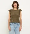 Michael Stars Stelle Flutter Sleeve Pullover In Green