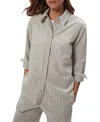 Michael Stars Stripe Carson Button Down Top In Green