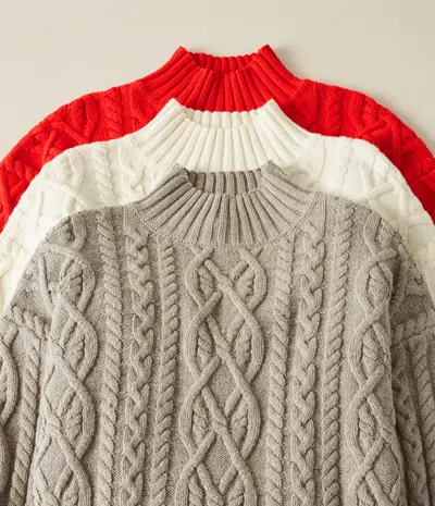 Michael Stars Suki Cable Knit Sweater In Cherry