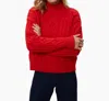 Michael Stars Suki Cable Knit Sweater In Cherry In Red