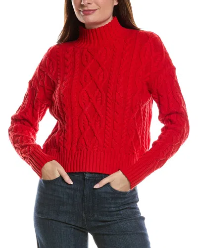 Michael Stars Suki Cable Sweater In Red