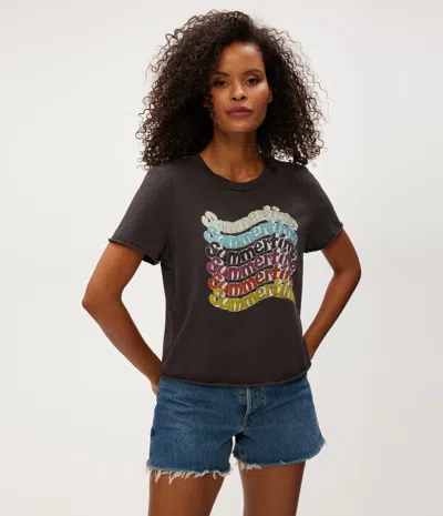 Michael Stars Summertime Cropped Tee In Black