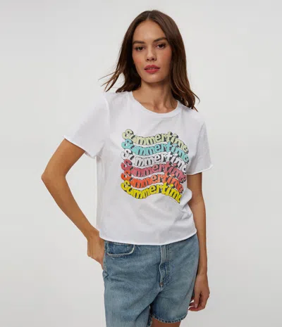 Michael Stars Summertime Cropped Tee In White