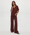 Michael Stars Smocked Wide-leg Pants In Brown