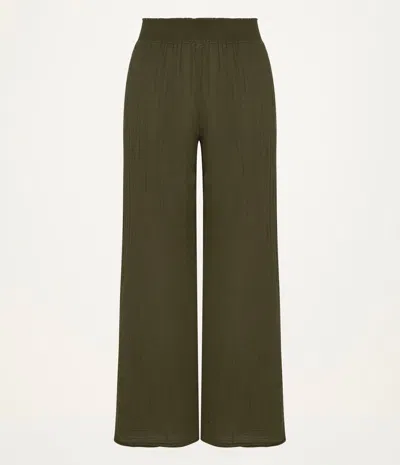 Michael Stars Leann Straight Rib Pant In Green