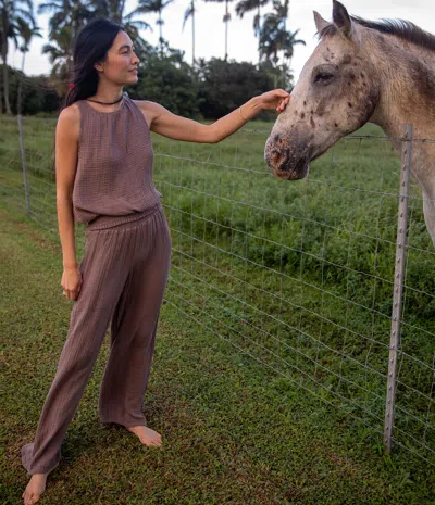 Michael Stars Susie Gauze Pant In Pitaya