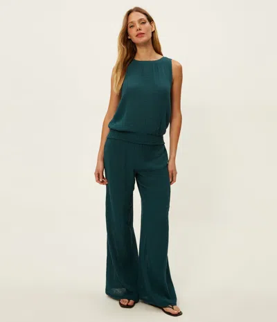 Michael Stars Susie High-rise Wide Leg Pant In Green