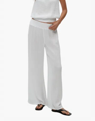 Michael Stars Smocked Wide-leg Pants In Chalk