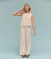 Michael Stars Susie Printed Gauze Pant In Neutral