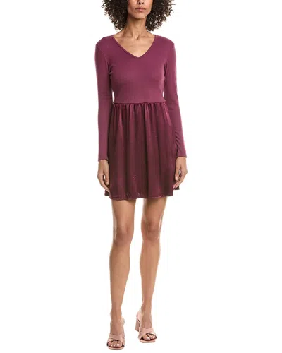 Michael Stars Sutton Mixed Media Midi Dress In Purple