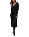Michael Stars Sutton V Neck Dress In Black