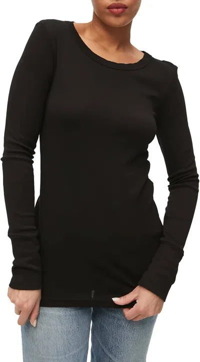 Michael Stars Sydney Crew Neck Long Sleeve Tee In Black