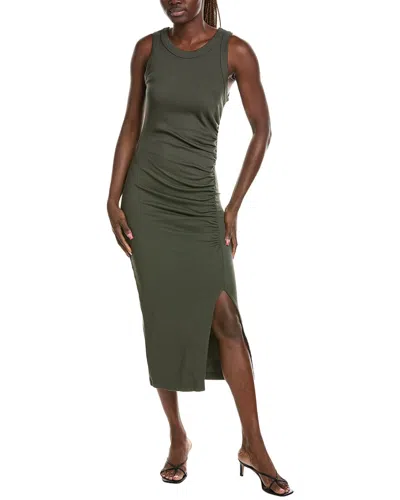 Michael Stars Tala Sleeveless Shirred Seam Midi Dress In Green