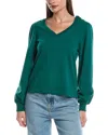 Michael Stars Tam Puff Sleeve Sweater In Green