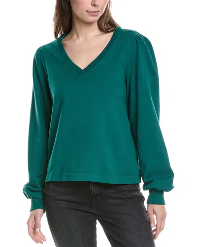 Michael Stars Tam Puff Sleeve Sweater In Green