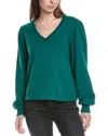 Michael Stars Tam Puff Sleeve Sweater In Green