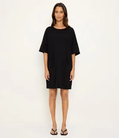 Michael Stars Tamsin Oversized Tee Dress In Black