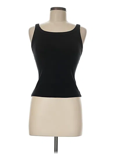 Pre-owned Michael Stars Tank Top Black Solid Pattern Scoop Neck Tops