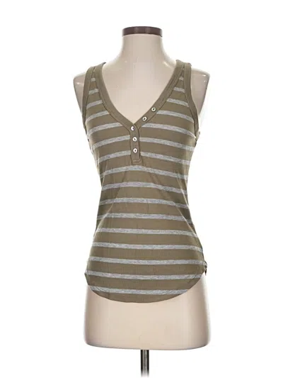 Pre-owned Michael Stars Tank Top Brown Plunge Neckline Tops