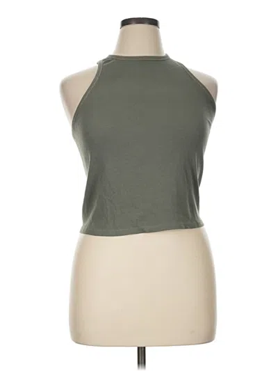 Pre-owned Michael Stars Tank Top Green Halter Neckline Tops
