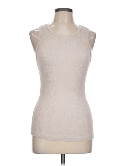 Pre-owned Michael Stars Tank Top Ivory Strapless Neckline Tops In White
