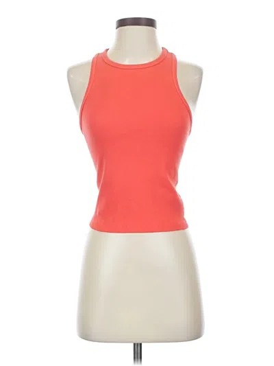 Pre-owned Michael Stars Tank Top Orange Halter Neckline Tops