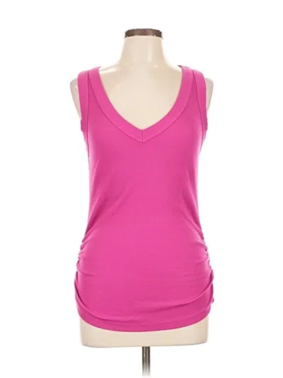 Pre-owned Michael Stars Tank Top Pink Plunge Neckline Tops