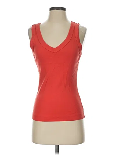 Pre-owned Michael Stars Tank Top Red Plunge Neckline Tops