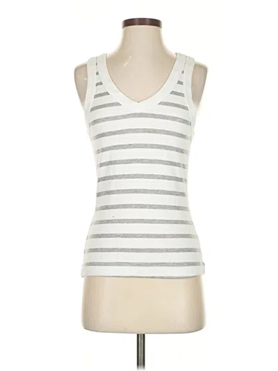 Pre-owned Michael Stars Tank Top Silver Plunge Neckline Tops