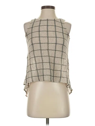Pre-owned Michael Stars Tank Top Tan Halter Neckline Tops In Brown