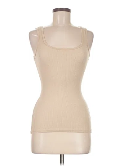 Pre-owned Michael Stars Tank Top Tan Strapless Neckline Tops